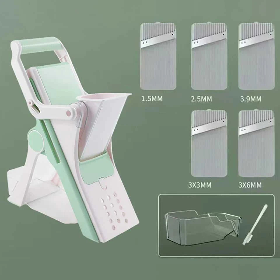 Donirt 5 in 1 Vegetable Cutter Mandoline Slicer Manual Food Chopper Fruit Potato Cucumber Carrot Meat Slicer Shredder Safe Slice The jack market .AU The jack market .AU Home $ 65 14:200006153#5 Blades