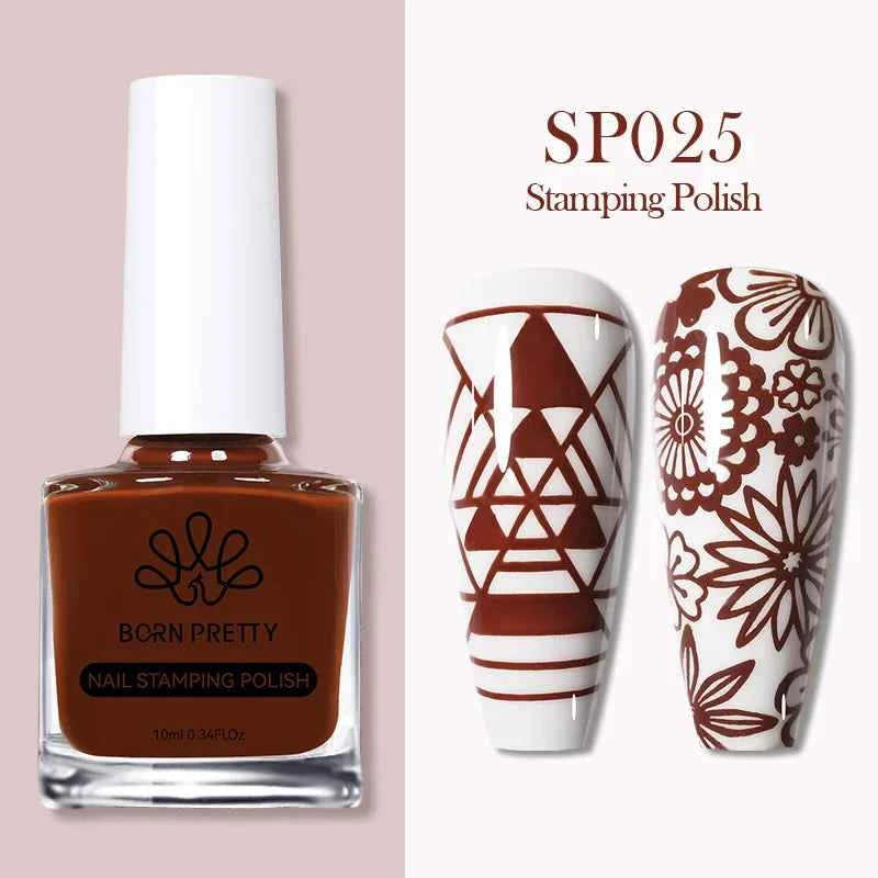 BORN PRETTY Stamping Nail Polish Set - Vibrant 10m Colors for Stunning Nail Art Designs