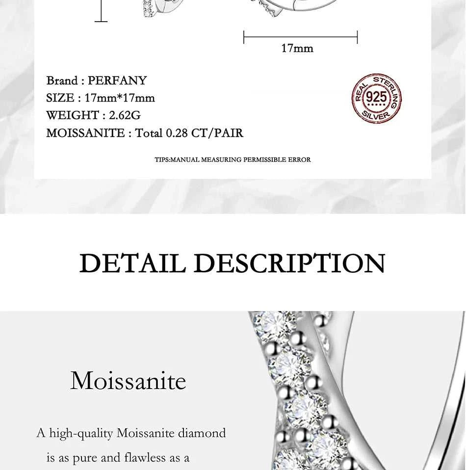 PERFANY 0.28CT Full Moissanite Hoop Earrings Women S925 Pure Silver Cross Design Laboratory Diamond Fashion Jewelry Party Gift The jack market .AU The jack market .AU Jewellery & Chains $ 82 200001034:361180#Total-0.28CT