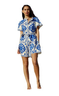 Fashionable Printed Belted Casual Women's Dress Summer Style Cross-Border Clothing Elegant Simple Design Maxi Length Gown
