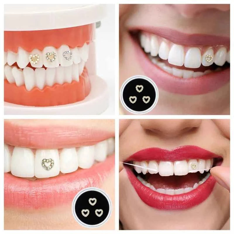 3/4pcs Dental Tooth Gems Flat Bottom Drill Crystal Rhinestone Acrylic Tooth Beauty Diamond Ornaments DIY Teeth Jewelry