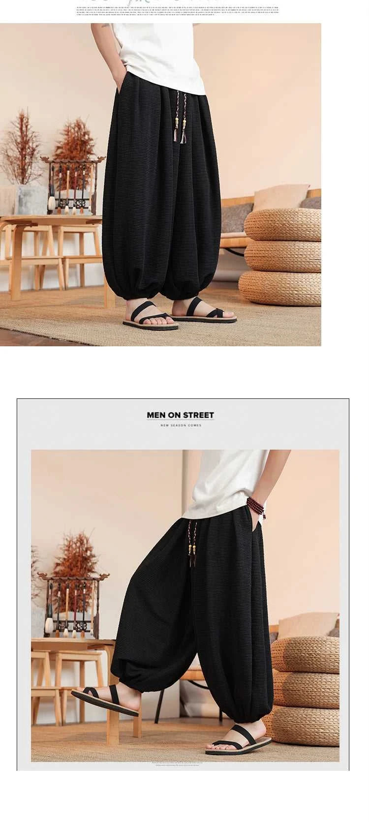 Summer Wide Leg Pants Men's Solid Color Casual Japanese Styles Harun Pants Men Fashion Loose Harajuku Lantern Trousers Plus Size The jack market .AU The jack market .AU Men Fashion $ 61 14:193#Red;5:361386#Asian M 50-60KG