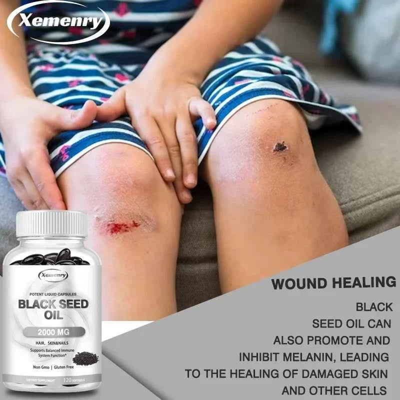 Vegan Black Seed Oil Capsules - Pure Cold Pressed - Black Cumin Seed Oil Capsules, Non-GMO Vegan Black Seed Oil Supplement
