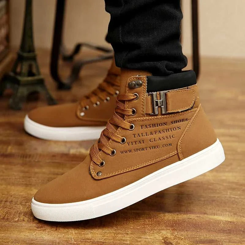 2025 Spring New Korean Edition Men's Shoes High Top Board Shoes Retro Casual Lace Up Men's Fashion High Top Snow Casual Shoes The jack market .AU The jack market .AU Step Up Your Style: Trendy Shoes for Every Occasion! $ 86 14:1254#khaki;200000124:100010483