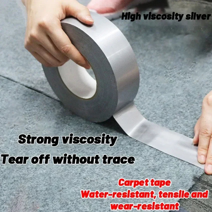 10m Thick Industrial Tape (Silver-Gray) - Single-Sided, Waterproof/Windproof, Wear-Resistant for Repair & Bundle Tasks