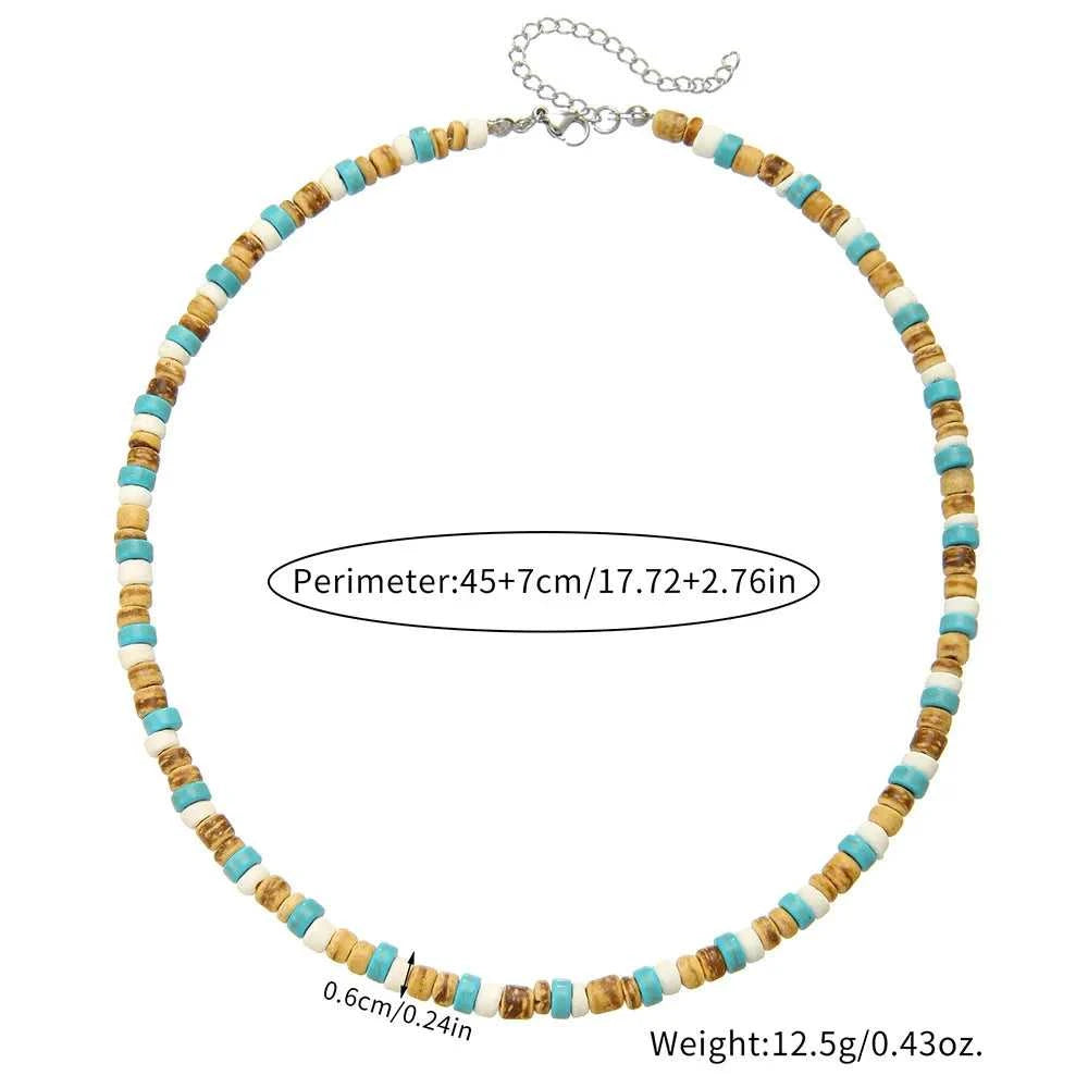 Fashion Nature Stone Wooden Necklace For Men Trendy Wooden Coconut Shell Natural Turquoise Beaded Necklace Gifts The jack market .AU The jack market .AU Jewellery & Chains $ 48 200001033:361180