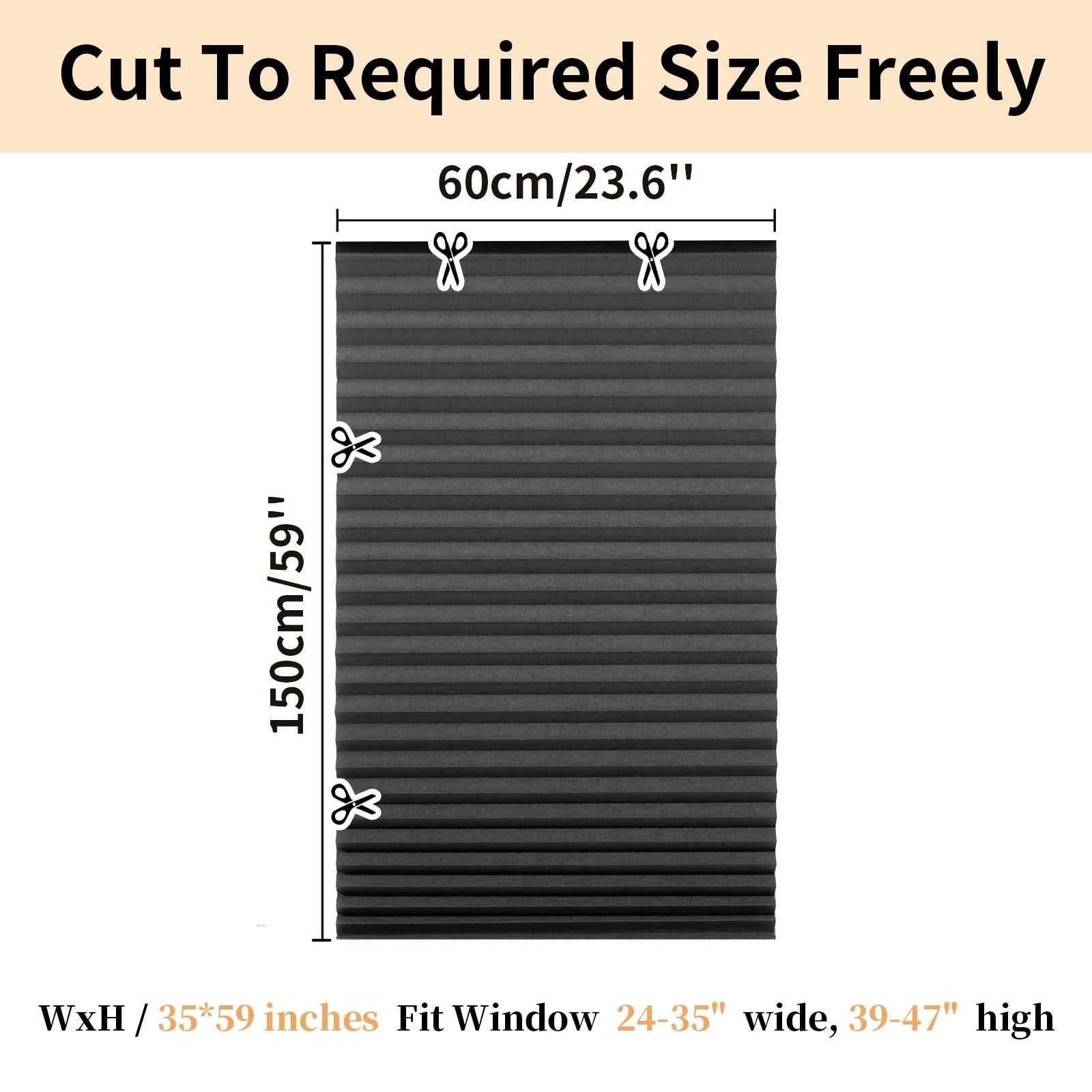 1Pc Shades Self-adhesive Half/Full Windows Nonwoven Folding Curtain Bathroom Balcony Living Room Balcony Curtains Pleated Blinds The jack market .AU The jack market .AU Home $ 51 14:365458#60X150CM Full