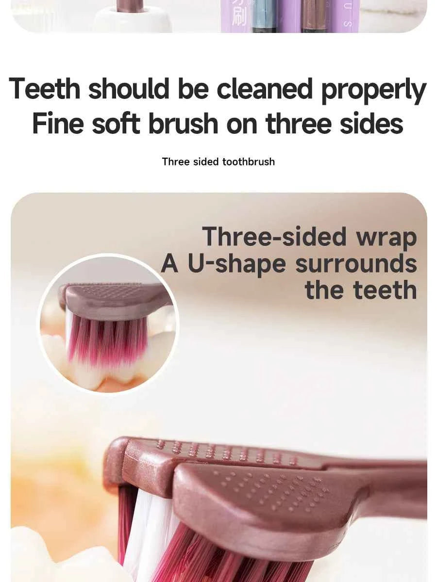 BrightSmile 3D U-Shaped Soft Toothbrush for Ultimate 3-Sided Oral Care for Adults and Couples