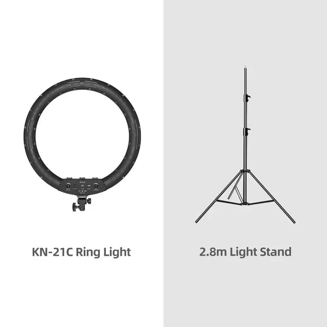 AMBITFUL 18" 21" 50W LED Ring Light Annular Lamp Bi-color 3000K-6000K  + Remote Control for Video YouTube Ringlight Makeup Light