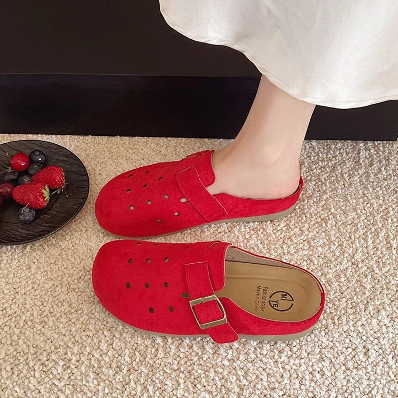 Shevalues 2025 Summer Women's Clogs Slippers With Adjustable Buckle Casual Outdoor Slides Soft Sole Comfortable Women's Sandals