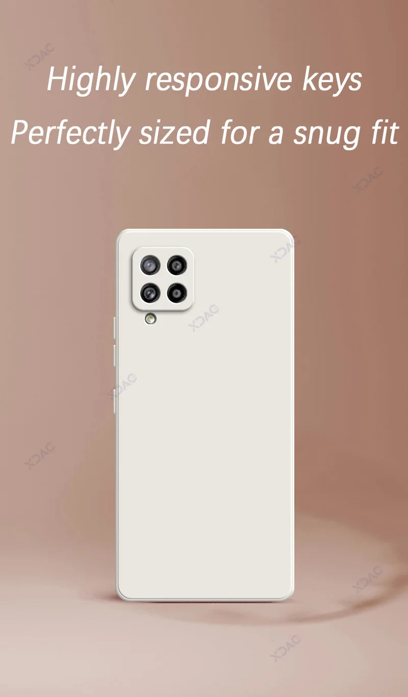 Samsung Luxury Soft Square Liquid Silicone Case - Ultimate Protection for Galaxy A22 4G & A42 5G