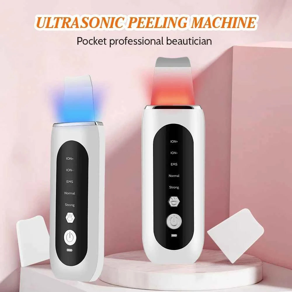 GlowWave Ultrasonic Skin Scrubber - Deep Cleansing Face Peeler for Blackhead Removal & Pore Refinement