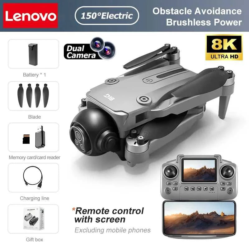 Lenovo D18 Drone 8K Aerial HD Dual Camera Intelligent Obstacle Avoidance Brushless Power GPS Return Screen Remote Control Drone The jack market .AU The jack market .AU Drones $ 105 14:1052#D18-8K HD-Grey