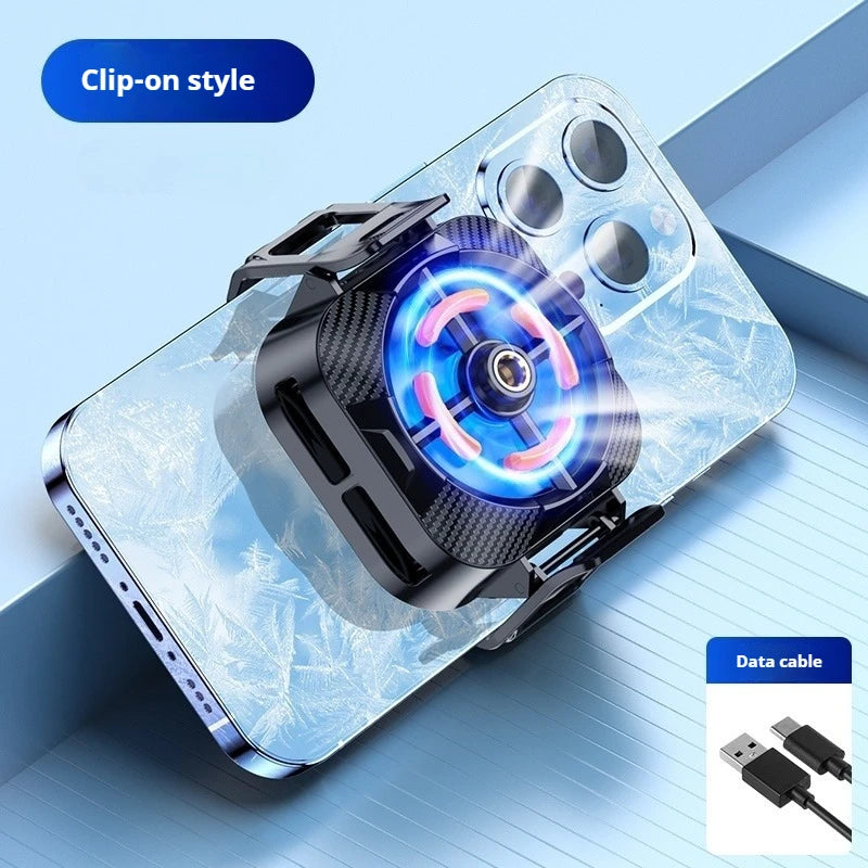New Mobile Phone PUBG Game Cooler Semiconductor AI Temperature Control with RGB Light Magnetic/Back Clip Cooling Radiator