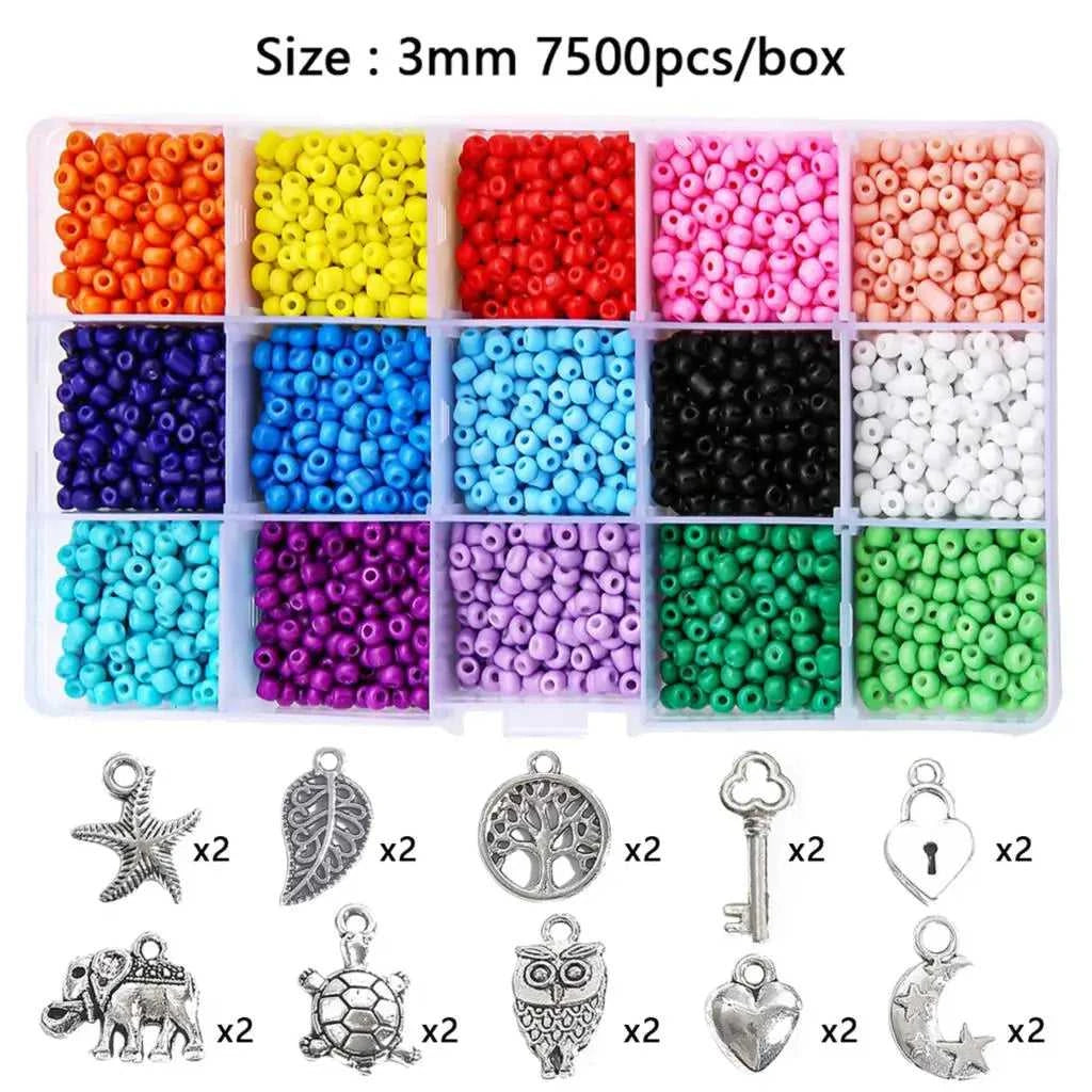 2–4mm Glass Rice Beads Kit 15–24 Grids, 15g/Grid 4000–24000pcs with Lobster Clasps & Cord for DIY Jewelry, Bracelets & Neckla The jack market .AU The jack market .AU Jewellery & Chains $ 76 14:29#BDH136-01