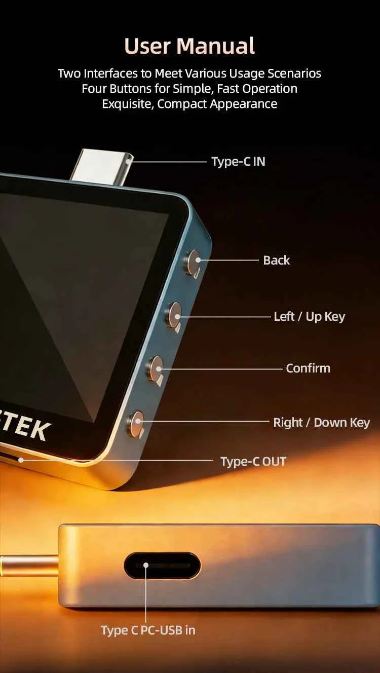 ALIENTEK USB Tester C2 Digital Voltmeter Charging Power Detector PD3.2 Battery Tester Fast Charge Detection Trigger