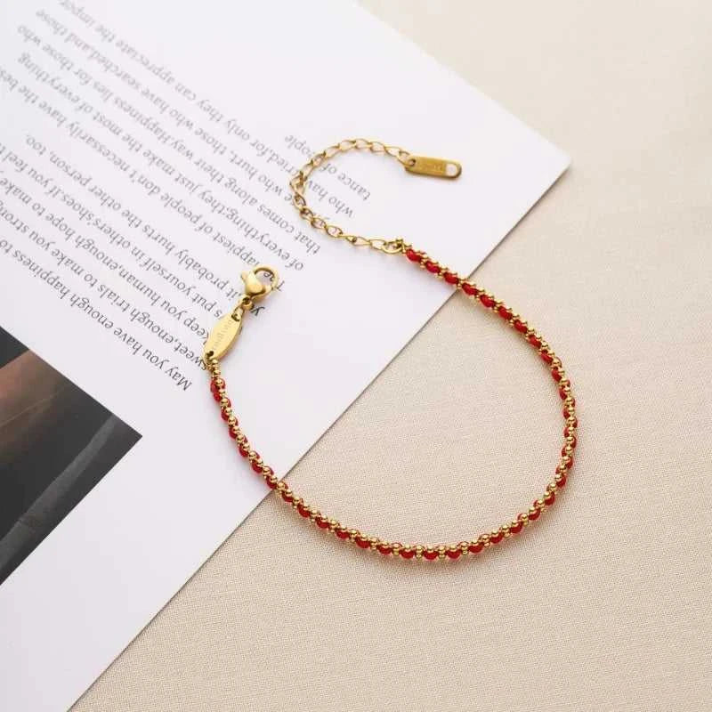 Personality Golden Titanium Steel Red Rope Woven Lucky Beads Bracelet for Woman Couple and Friends Ankle Bracelets Jewelry Gift The jack market .AU The jack market .AU Jewellery & Chains $ 52 200001034:5740#Red string bracelet