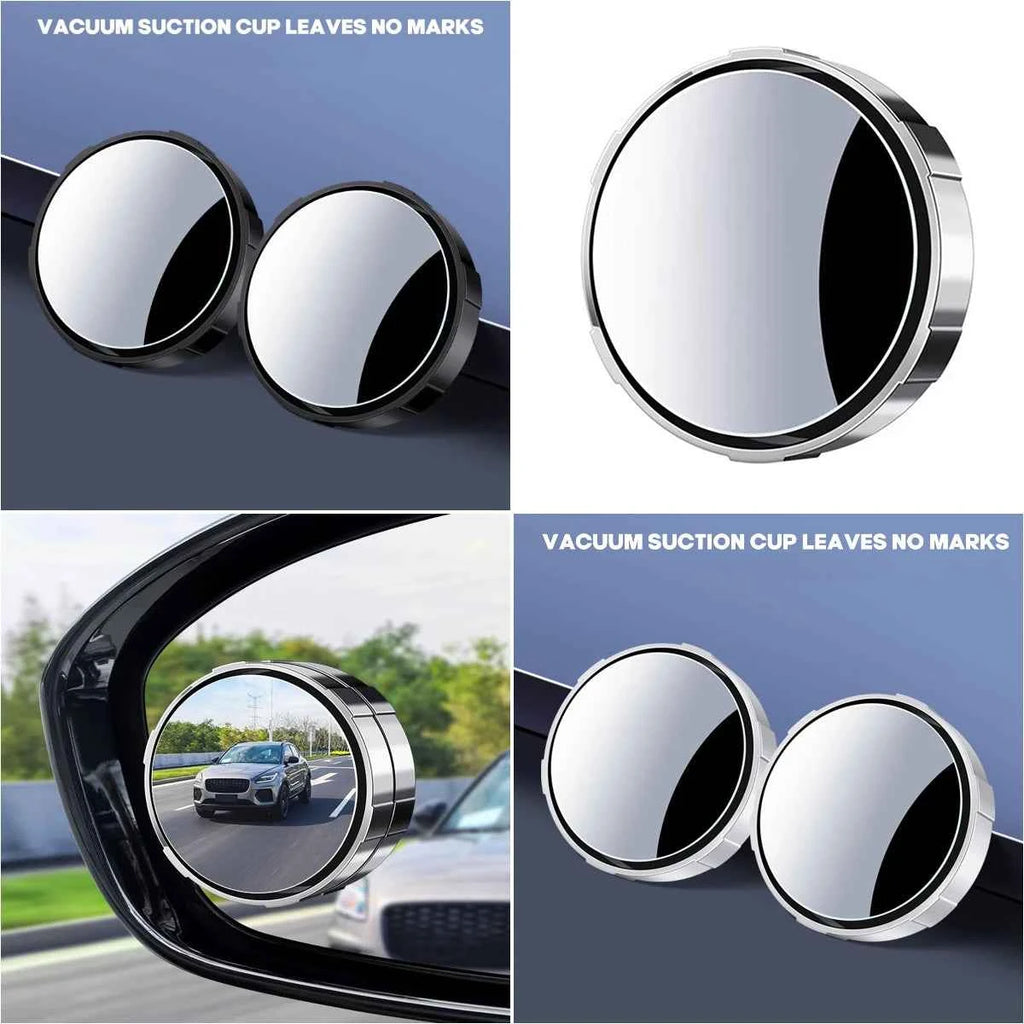 Car Blind Spot Mirror 360 Degree Adjustable Round Convex Rear View Mirror with Suction Cup Wide Angle Clear HD Anti Glare