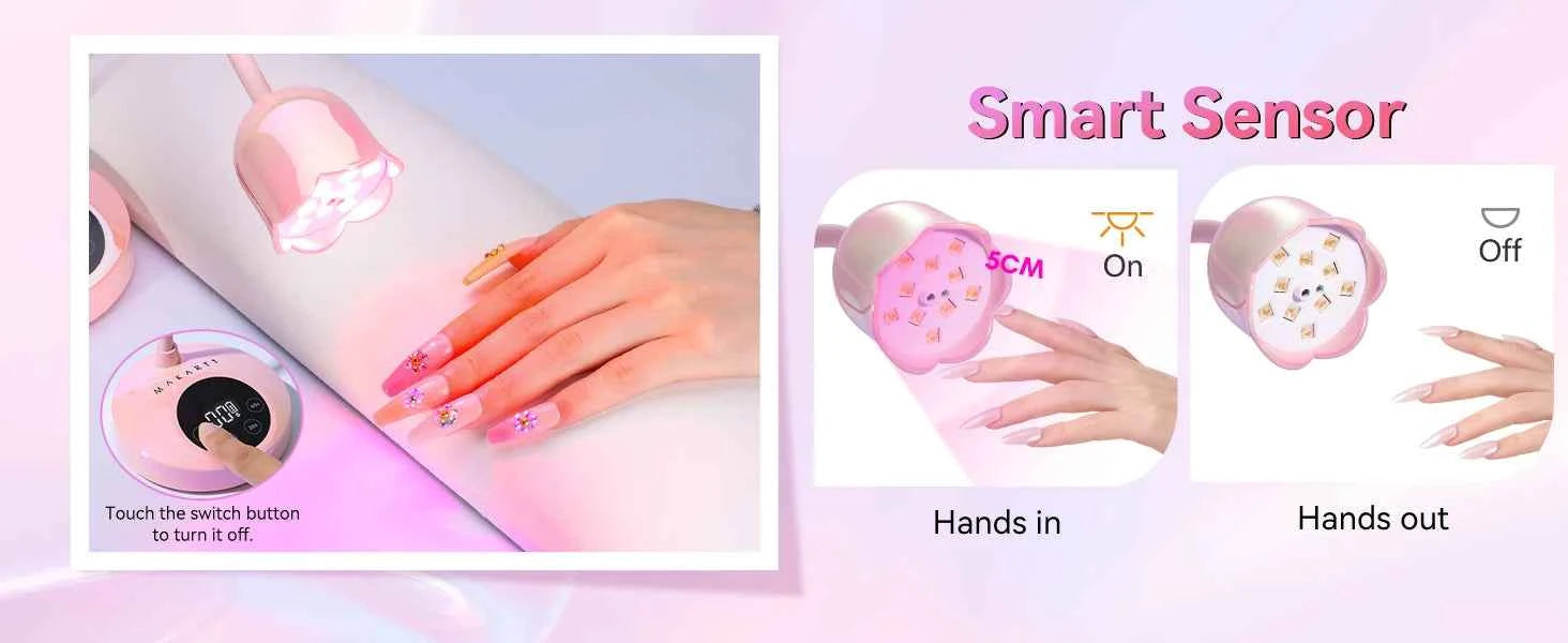 Makartt Mini UV LED Nail Lamp - Rechargeable & Fast-Curing Gooseneck Design for Perfect Gel Nails at Home