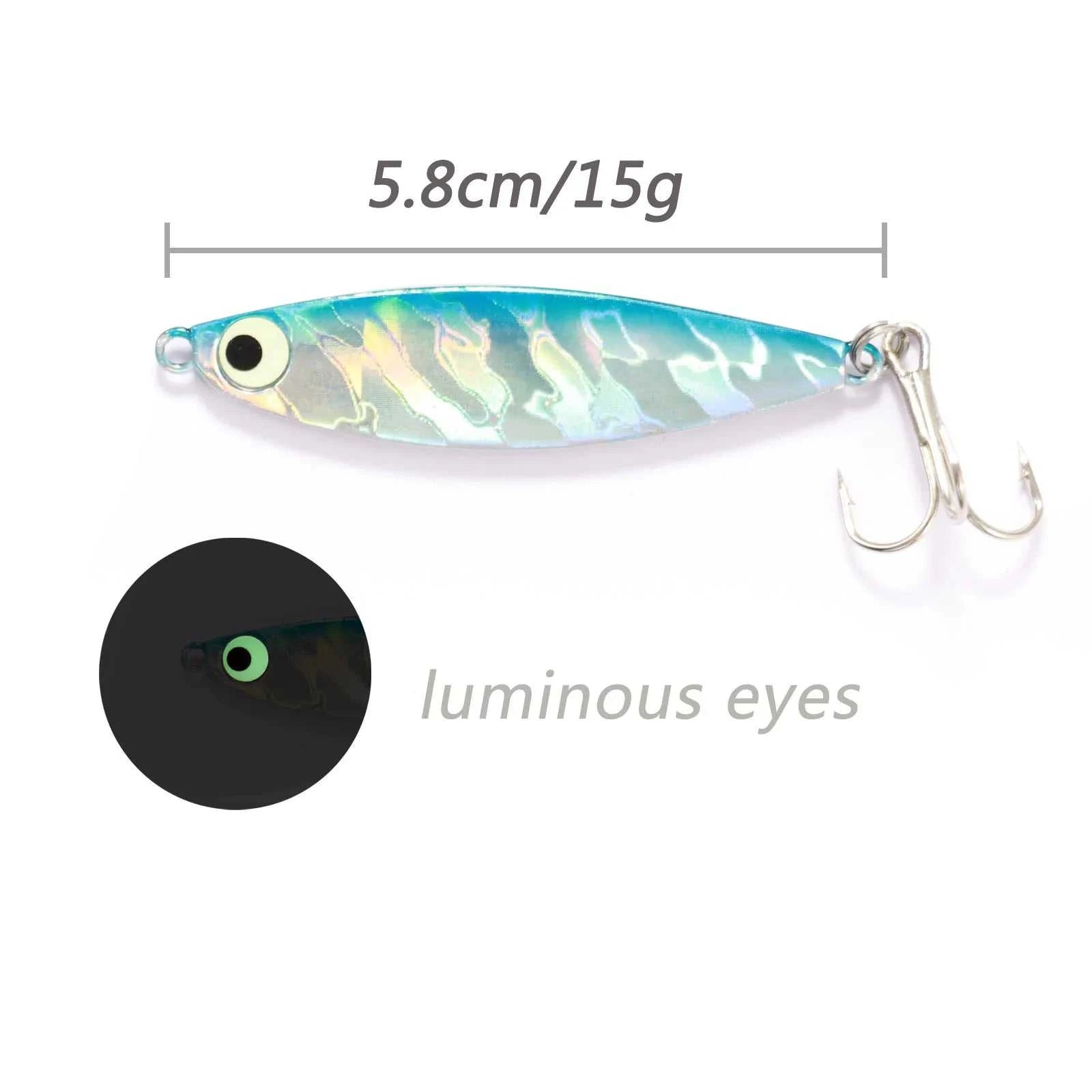 Fishing Lures Metal Jig Spinning Spoon Feather Carbon Hook Hard Artificial Bait Luminous Eye Sinking Casting Bass Tackle Pesca The jack market .AU The jack market .AU Fishing Gear $ 21 14:29#Fishing Lure A