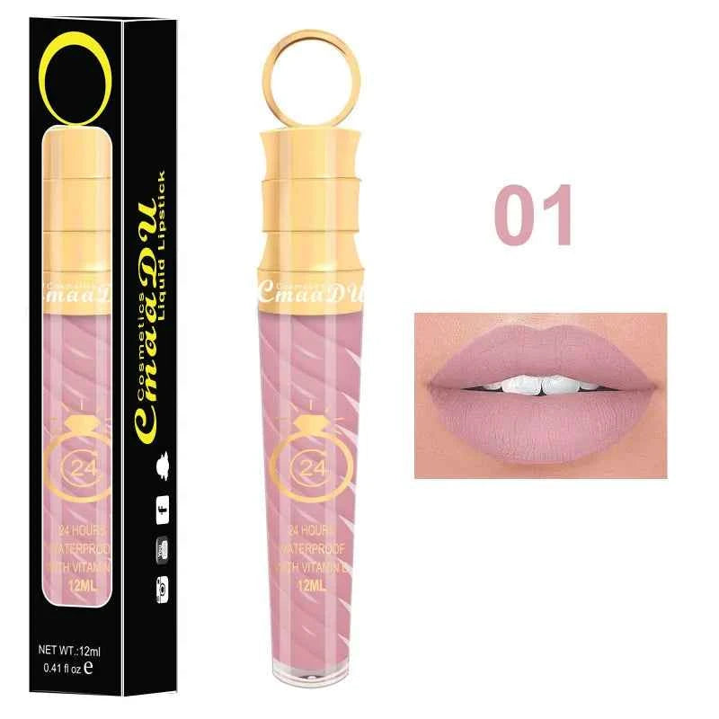 1 Pcs Matte Lip Gloss Waterproof Selection Spiral Glossy Lipstick Long-lasting Non-stick Cup Non-fading Exquisite Gift