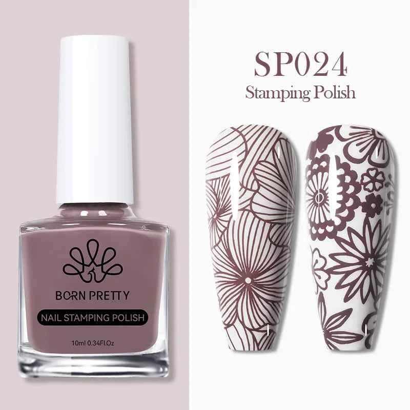 BORN PRETTY Stamping Nail Polish Set - Vibrant 10m Colors for Stunning Nail Art Designs