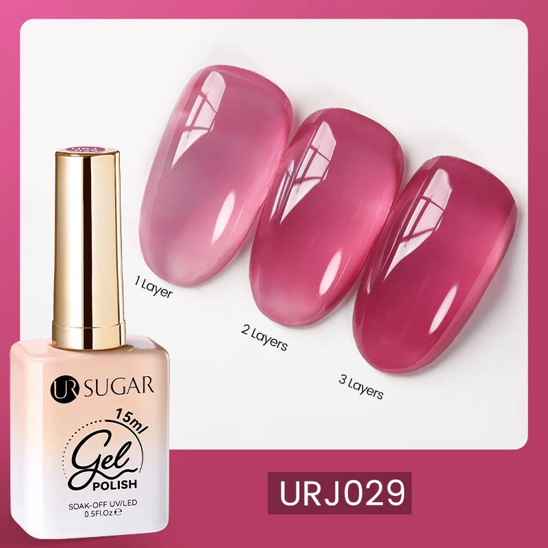 UR SUGAR 15ml  Autumn Winter Red Cat Magnetic Gel Nail Polish White Dopamine Nail Sparkling Glitter Soak Off UV LED for Manicure