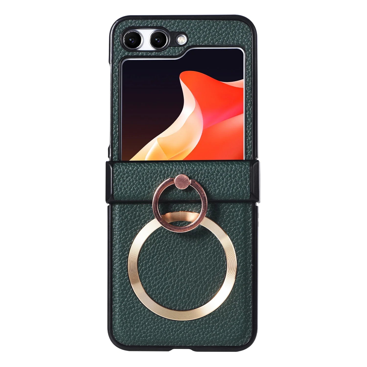 Grain Of Cloth Diamond Ring Magnetic Stand Case for Samsung Galaxy Z Flip 3 4 5 6 7 - Stylish & Functional Protection