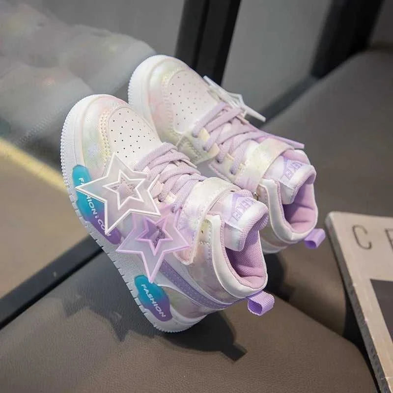 Girls Sneakers with Stars Color Matching Non-slip Fashion Children Princess High-top Sport Shoes Kids Casual Running Shoes The jack market .AU The jack market .AU Mum & Kids: Essential Products for Every Family $ 48 14:1052#pink;200000124:200000334