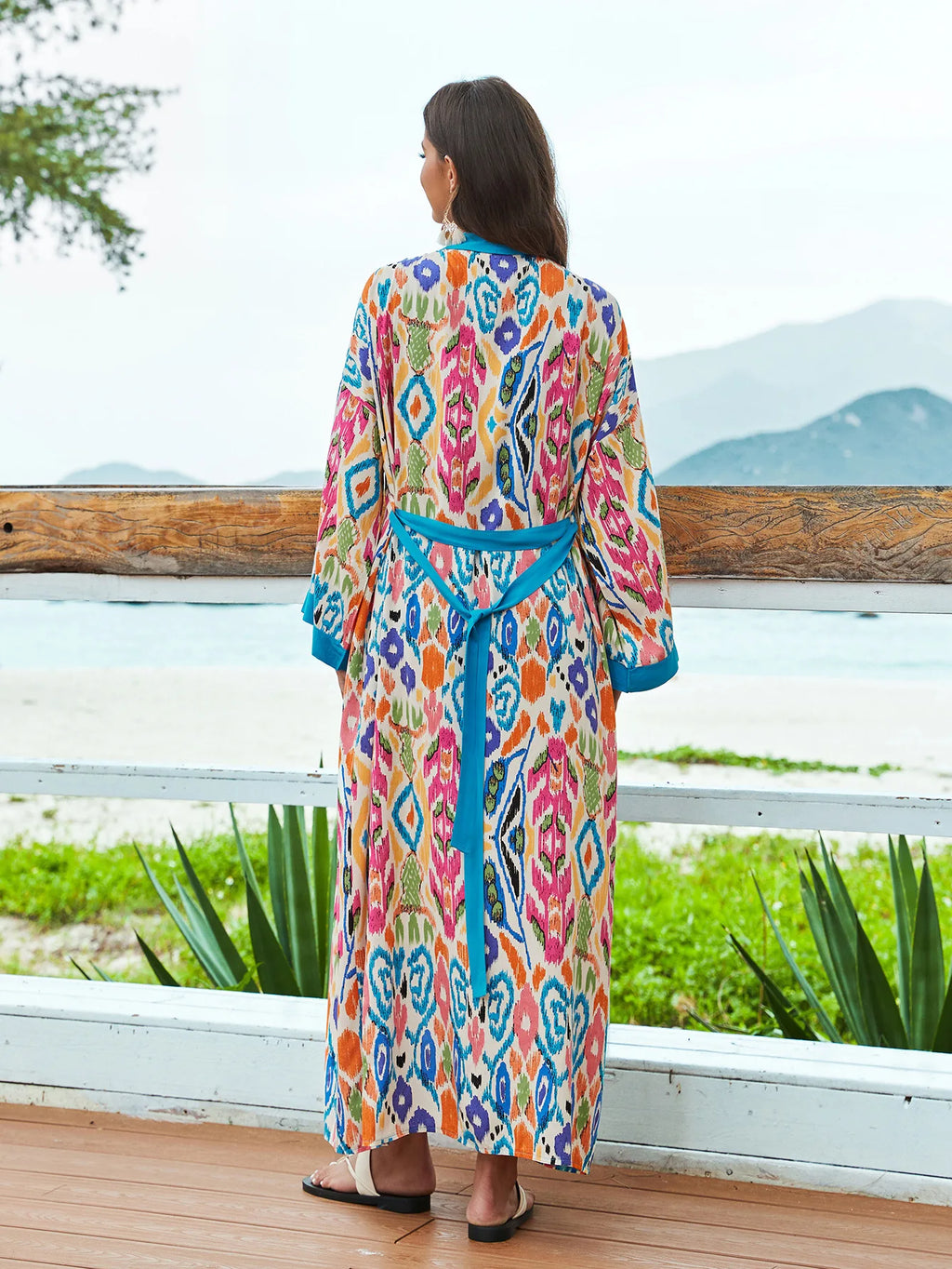 2026 Women's Kaftan Beach Cover-Up Dress - Stylish Long Tunic for Summer Bikinis & Beachwear