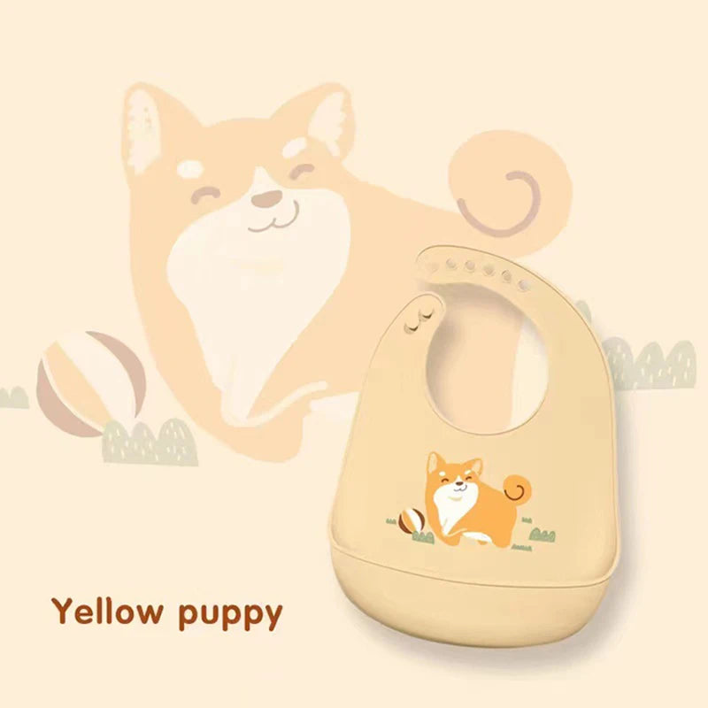 Silicone Baby Bib Waterproof Kids Boy Girl Feeding Stuff Adjustable Feeding Apron Food Grade Cartoon Burp Scarf Toddler Burp Bib