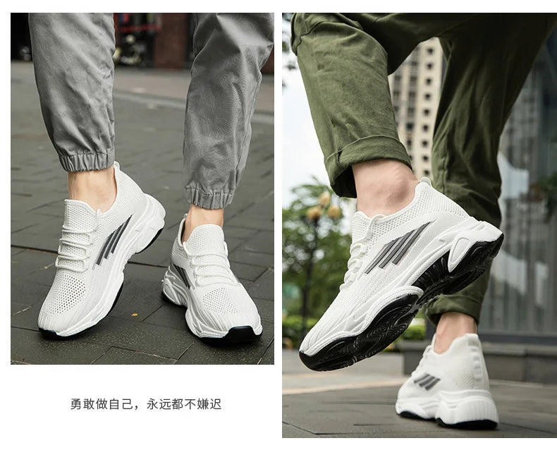 Men Elevator Shoes Fashion Outdoor Casual Sneakers Height Increase Shoes for Men Height Increase Insole 8CM Lift Platform Shoes