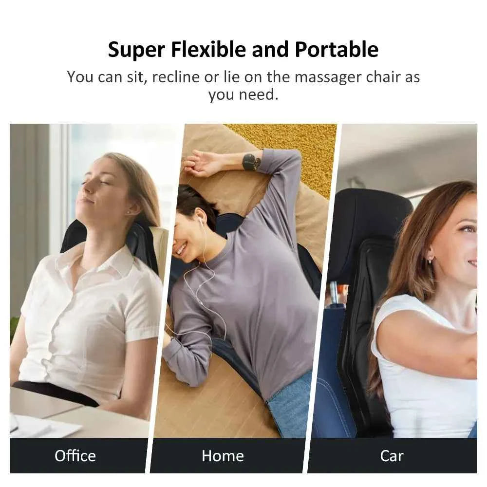 Electric Comfort Vibrating Massage Pad - Soothing Heat & Relaxation for Back, Neck & Lumbar - Perfect for Car, Office, & Home