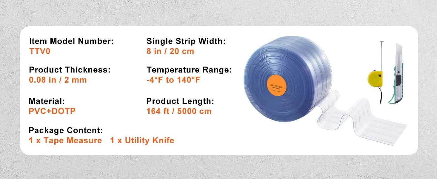 SucceBuy 150/164ft Clear Strip Curtain Ribbed Plastic Durable Door Strips PVC Bulk Roll for Warehouses Factories Supermarkets The jack market .AU The jack market .AU Home $ 163 14:173#150 ft x 8 in;200007763:201336101
