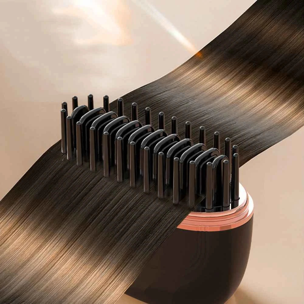 New Wireless Straightening Comb Portable USB Charging Hair Straightener Brush Heating Plates Comb for Smooth Styling Hair Styler