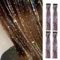 Sparkle & Shine Hair Tinsel Clips - 4 Colorful, Heat-Resistant Glitter Extensions for Festivals & Parties