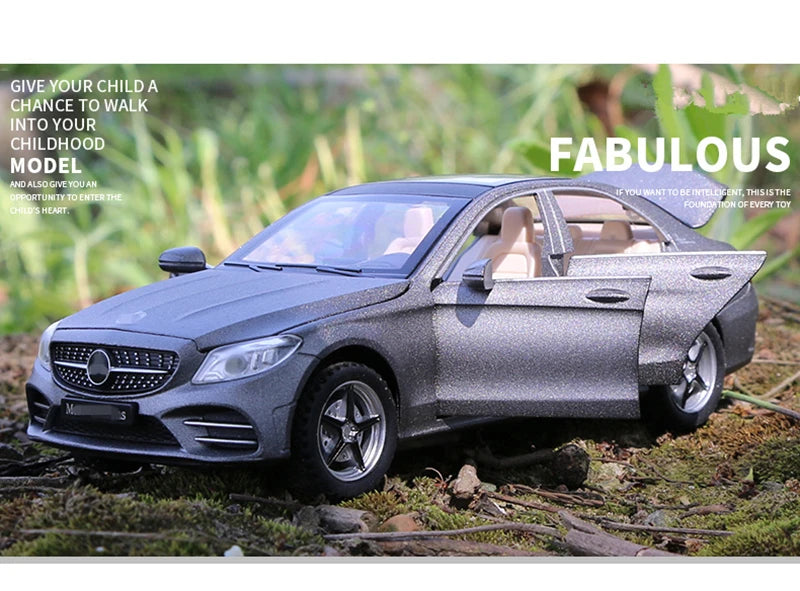1:32 Mercedes C-Class Diecast Alloy Car Model – Sound & Light Toy Gift