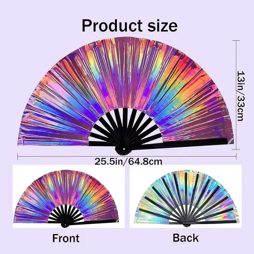 Raves Hand Fan Foldable Craft Holding Lasers Colors Hand Fan Festival Handheld Folding Fan For Dance Decoration Holiday Party The jack market .AU The jack market .AU Home $ 29 14:200000195#silver;200467261:203031825#64x33cm