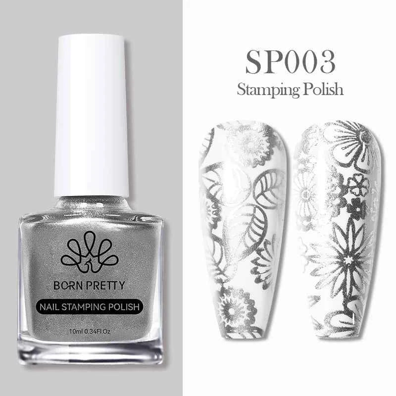 BORN PRETTY Stamping Nail Polish Set - Vibrant 10m Colors for Stunning Nail Art Designs