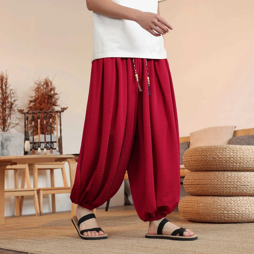 Summer Wide Leg Pants Men's Solid Color Casual Japanese Styles Harun Pants Men Fashion Loose Harajuku Lantern Trousers Plus Size The jack market .AU The jack market .AU Men Fashion $ 61 14:193#Red;5:361386#Asian M 50-60KG