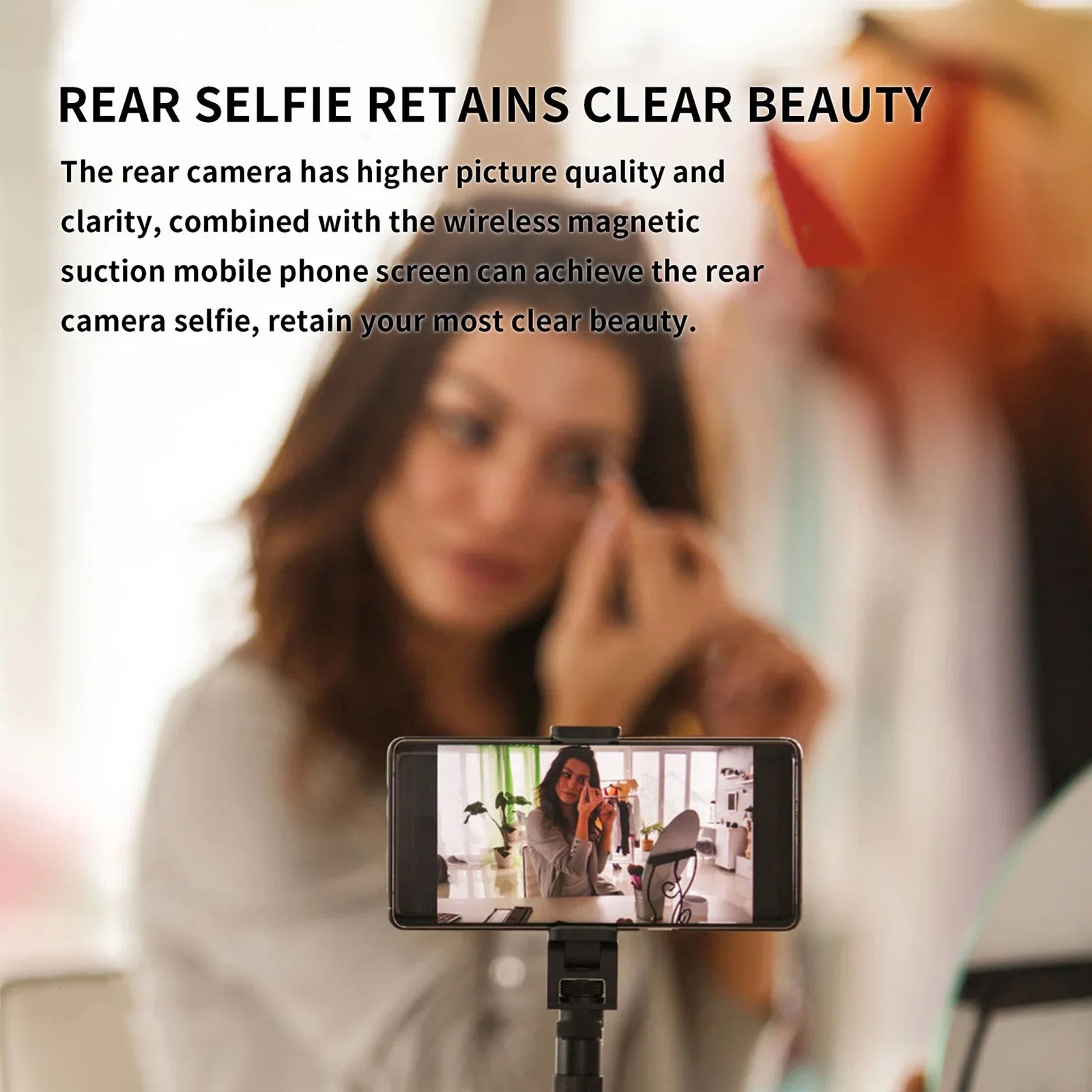 Wireless Magnetic Mount Vlog Selfie Monitor Screen Phone Rear Camera Selfie WiFi Bluetooth Connection for Selfie Live Vlog