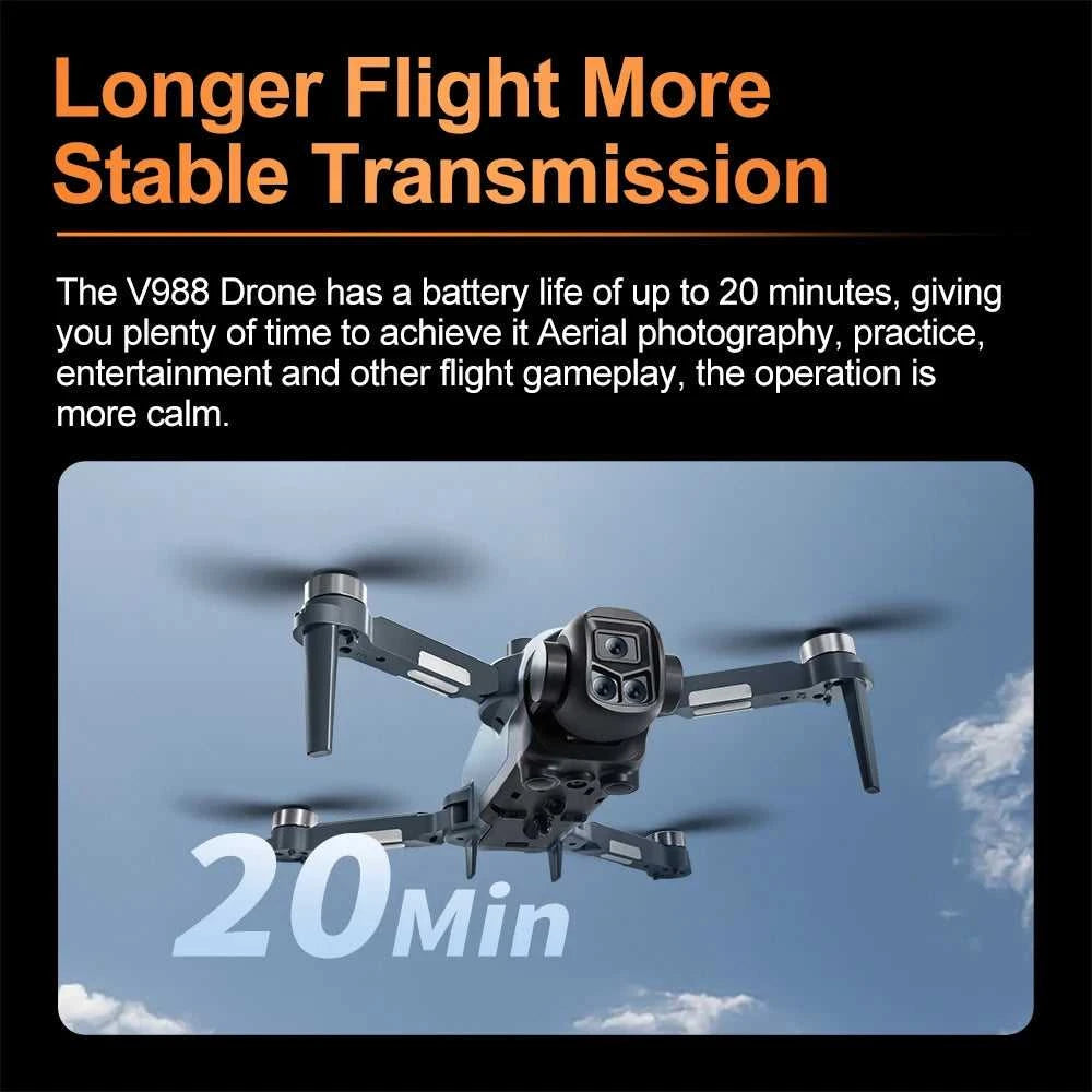 Lenovo V988 Drone 8K Professional HD Dual Camera With Screen RC Brushless Motor Quadcopter Foldable Aerial Photography toy The jack market .AU The jack market .AU $ 143 14:193#Blue-6K-battery-1