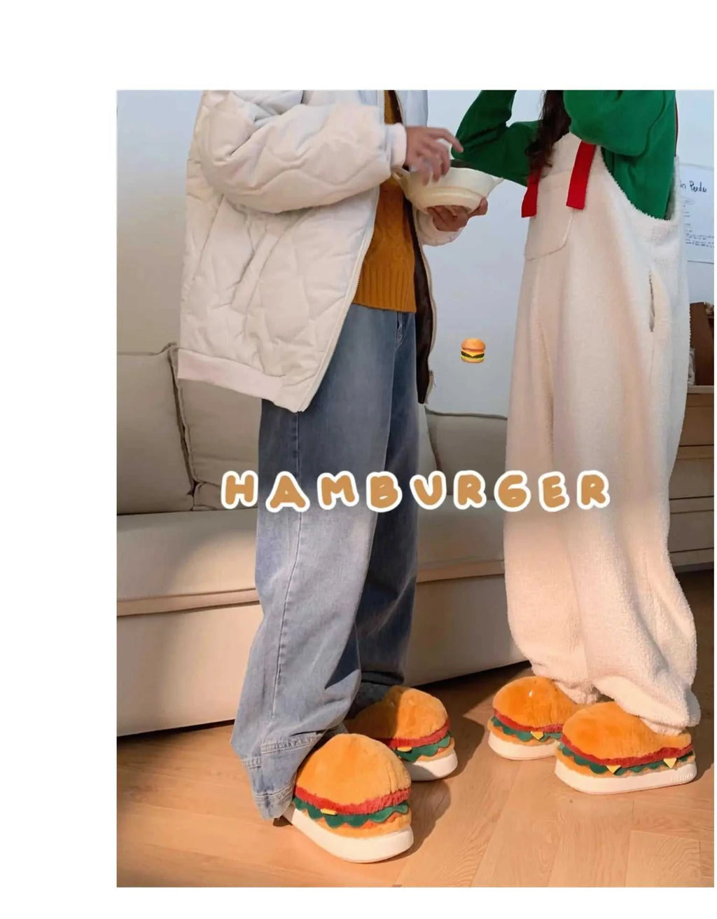 Funny Cute Hamburger Home Slippers Shoes For Men And Women Indoor Household Slippers Warm And Non Slip Winter Fun Couple Cotton The jack market .AU The jack market .AU Step Up Your Style: Trendy Shoes for Every Occasion! $ 75 14:366#Package Cute Burger;200000124:201446565