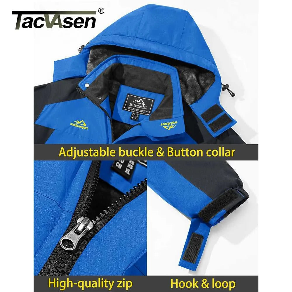TACVASEN Men's Waterproof Ski Jacket Fleece Lining Warmth Parka Winter Snow Working Outdoors Hooded Coat Rain Shell Windbreaker The jack market .AU The jack market .AU Men Fashion $ 76 14:771#Blue;5:361385#CN 4XL (US L)