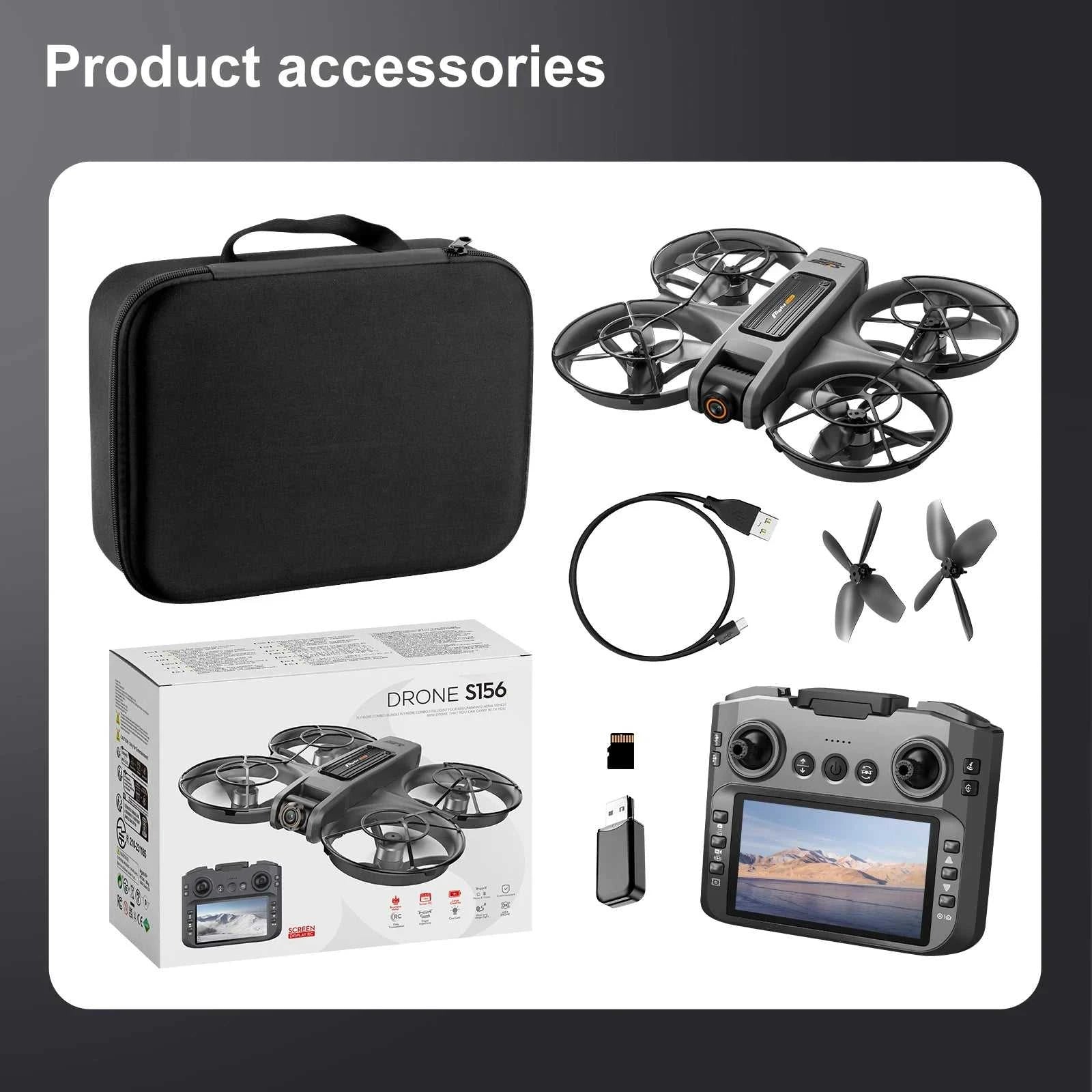 2025 New S156 Drone with Screen Brushless Optical Stream Positioning Quadcopter with Camera FPV Traverser Novice Toy Airplane The jack market .AU The jack market .AU $ 127 14:29#Black
