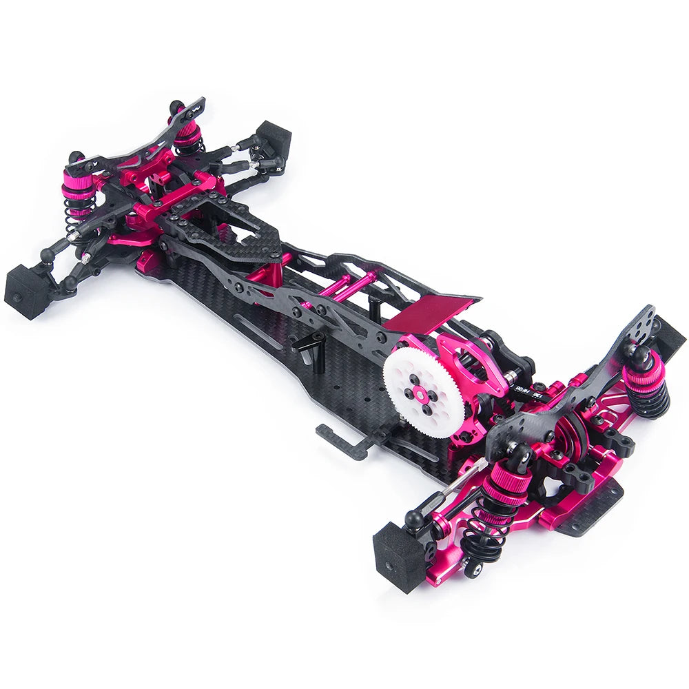 AXSPEED Alloy & Carbon Fiber Sakura D5S Frame Chassis Kit Remodel Belt Drive Upper Deck Adjustable Height for 1/10 RWD Drift Car