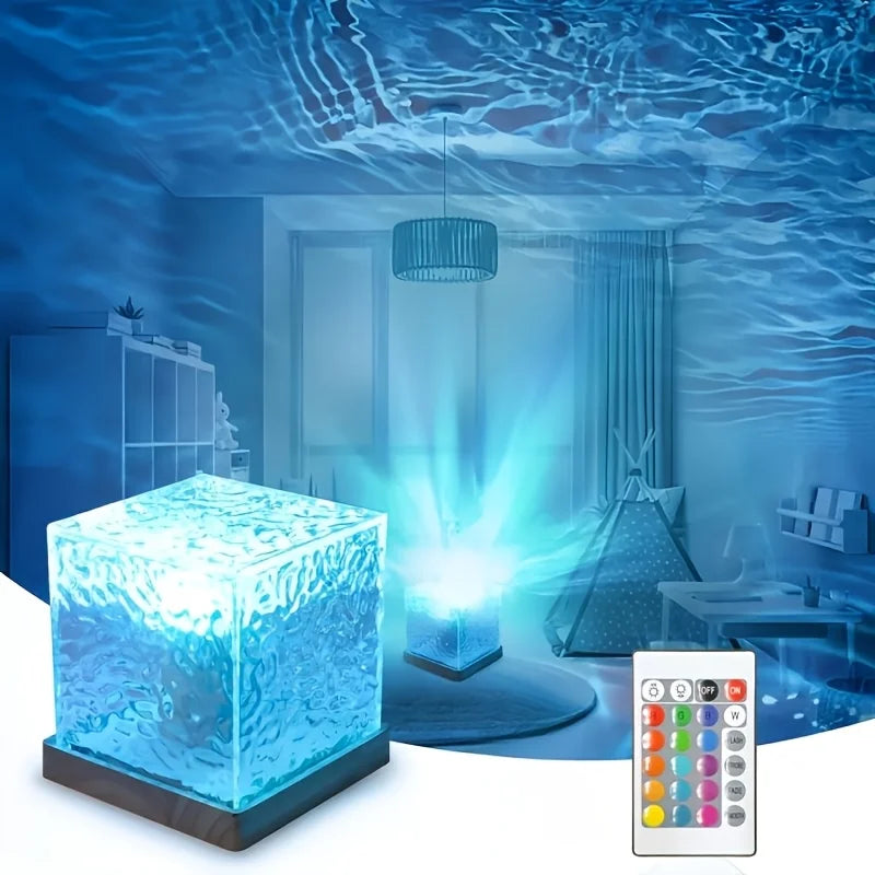 16Colors Ocean Wave Aurora Projector Light Touch LED Night Light Remote Dimmable Auto Rotating USB Powered Gift Party Decoration - Jack market 1988Jack Market 1988