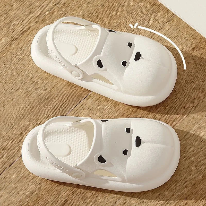 Shoes for Women 2025 Kawaii Cute Woman Slippers Round Toe Animal Cartoon Sandals Anime Slides Home Men Summer Mules House Indoor