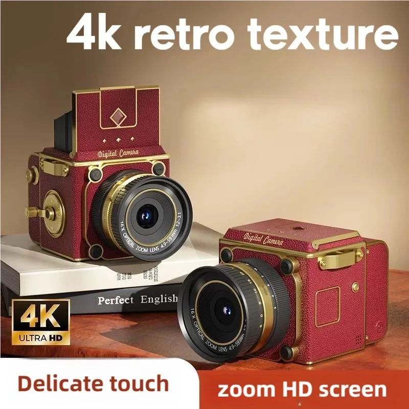 Portable Mini Camera Travel Photography Retro CCD Digital Camera Student Graduation Photo Zoom High-definition Digital Camera