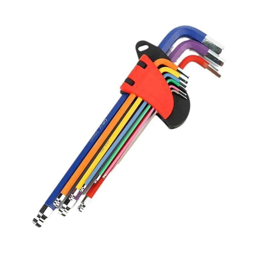 9Pcs S2 Alloy Steel Hex Key Set with Quick Snap Adapter & Ball Head for Ultimate Precision
